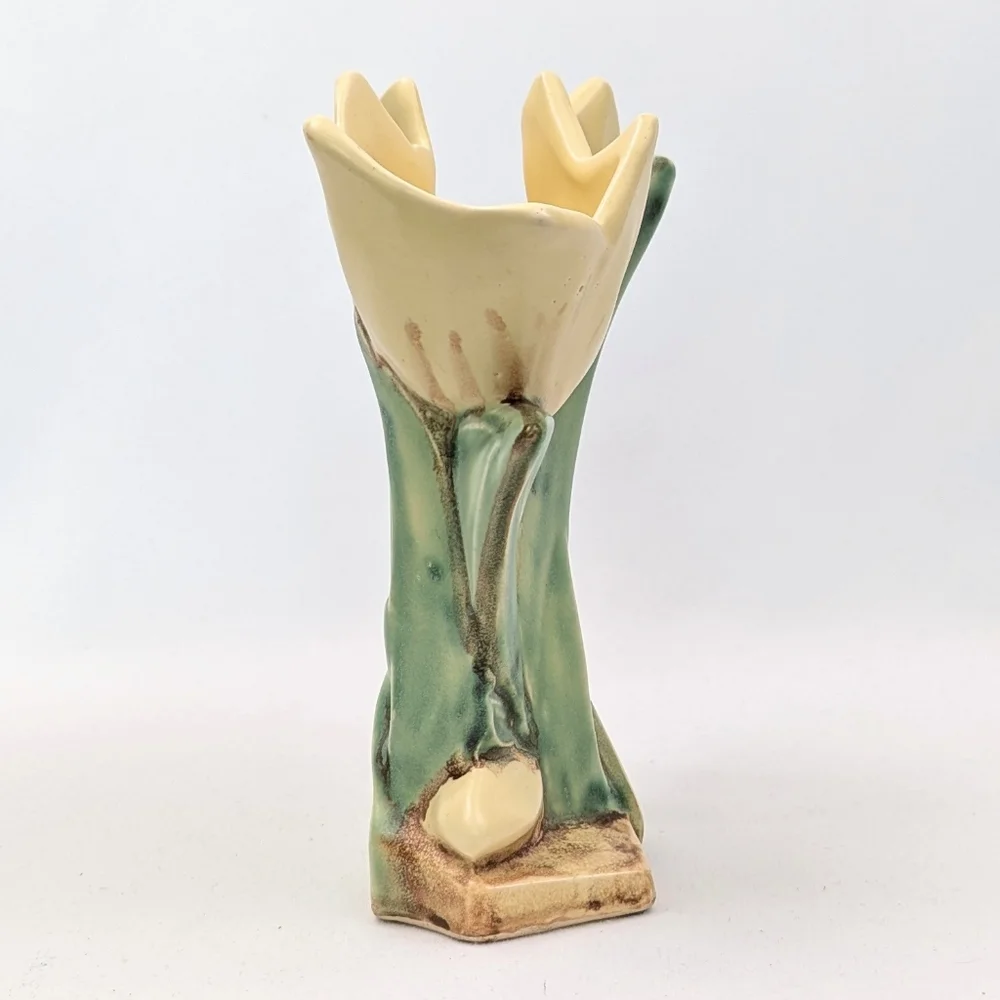 McCoy Double Tulip Vase Vintage Pottery  Retro Cottagecore Farmhouse Collectible